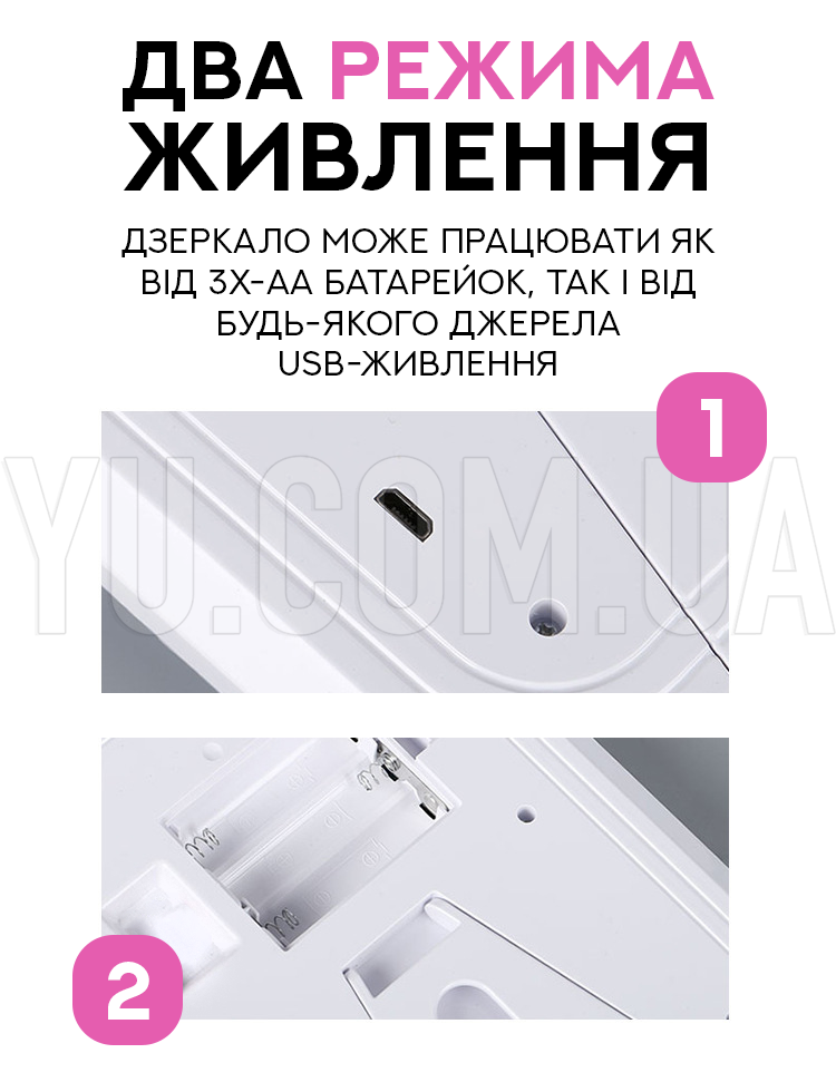 Косметичне зеркало з підсвічуванням Bailong BL-JG-002 Косметичне зеркало з підсвічуванням Bailong BL-JG-002